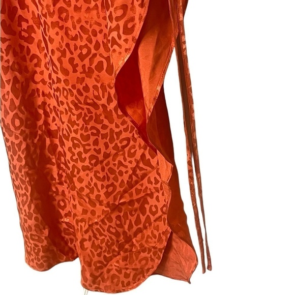 THE RANGE Brick Leopard Satin Cinched Slipdress - Picture 5 of 8